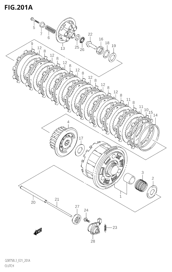 EMBRAYAGE POUR GSR 750 GSR750 L3 2013