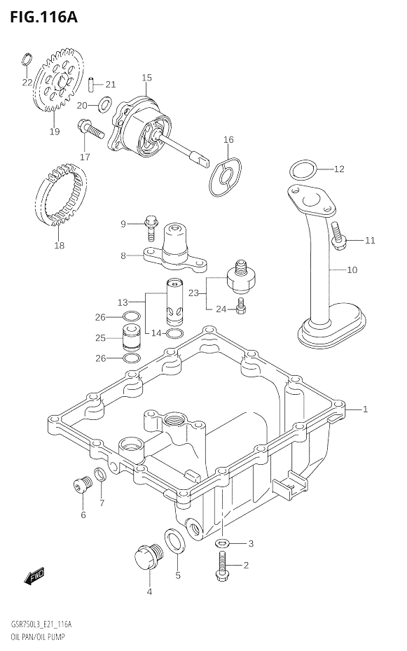 CARTER INFERIEUR POMPE A HUILE POUR GSR 750GSR750AUE L3 2013