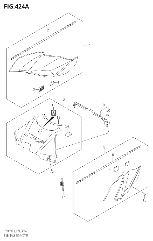 COUVRE RESERVOIR POUR GSR 750 GSR750UE L4 2014