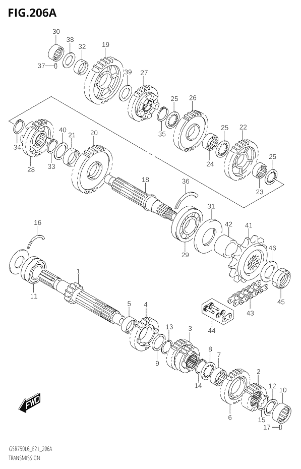TRANSMISSION POUR GSR 750 ABS STREET EDITION GSR750A L6 2016