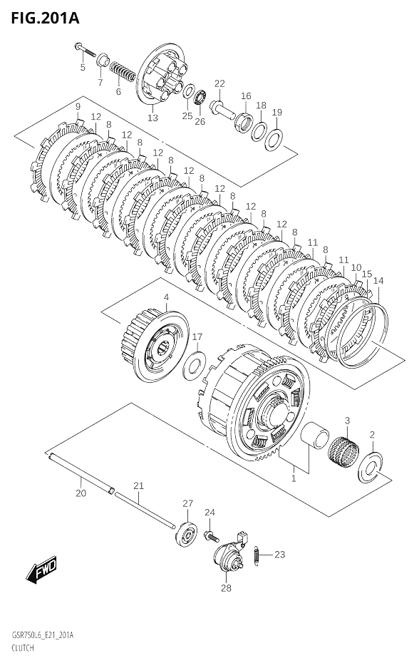 EMBRAYAGE POUR GSR 750 ABS STREET EDITION GSR750A L6 2016