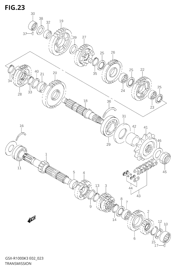 TRANSMISSION POUR GSX R 1000GSX R1000 K3 2003