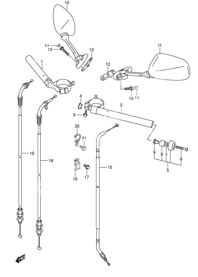 GUIDON POUR GSX R 1000GSX R1000 K3 2003