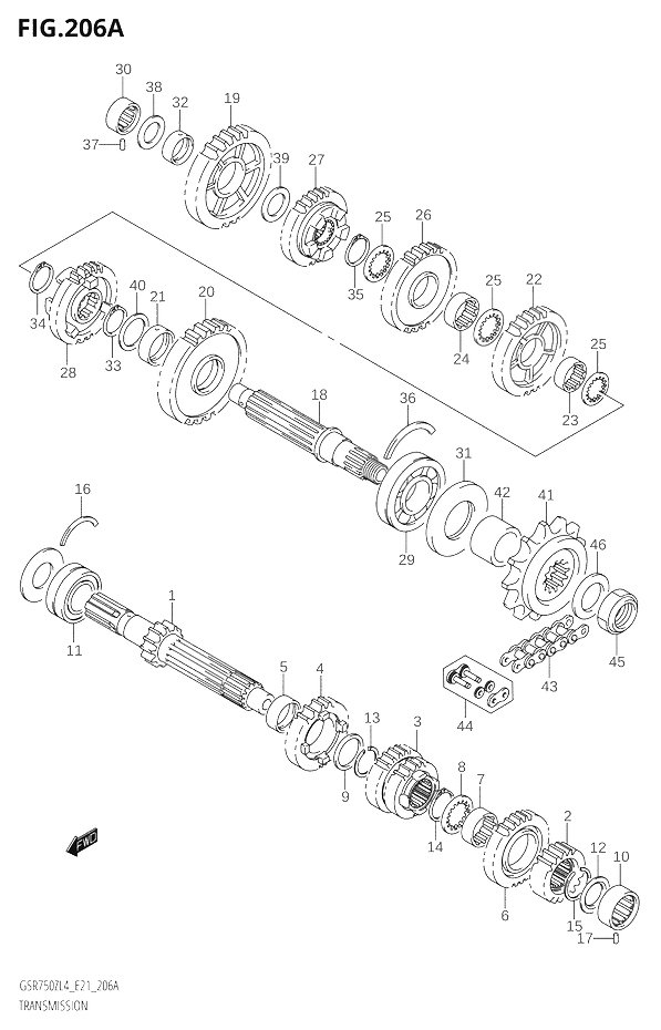 TRANSMISSION POUR GSR 750GSR750ZA L4 2014