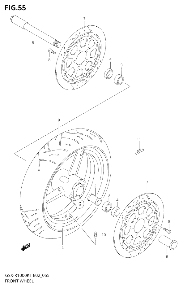 ROUE AVANT POUR GSX R 1000GSX R1000U2K2 2002