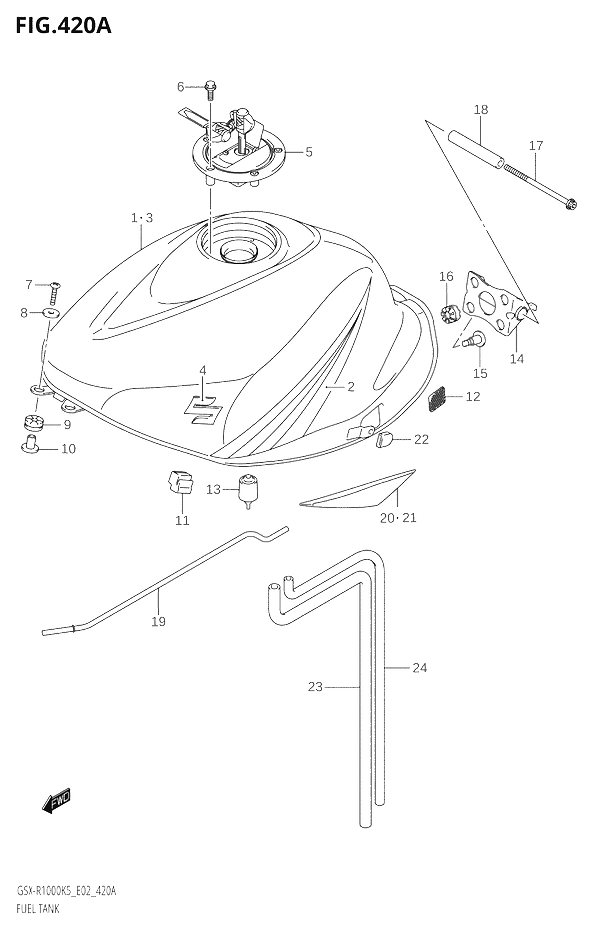 RESERVOIR DESSENCE POUR GSX R 1000GSX R1000 K5 2005