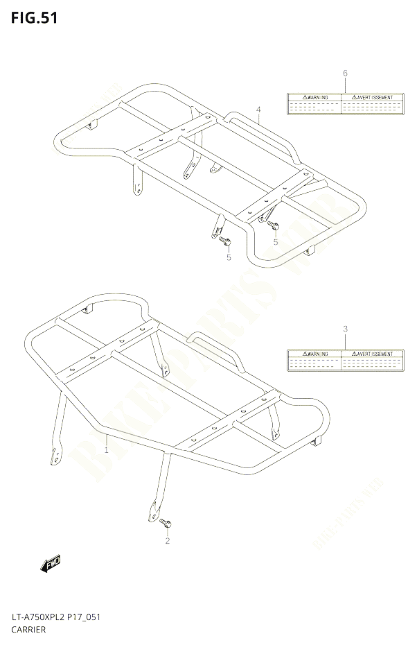 PORTE PAQUET750XPZL2 P17 POUR SUZUKI KINGQUAD 750 2012 POUR KINGQUAD 750 AXI 4WD LT A750XP L2  LT A750XPZ L2 