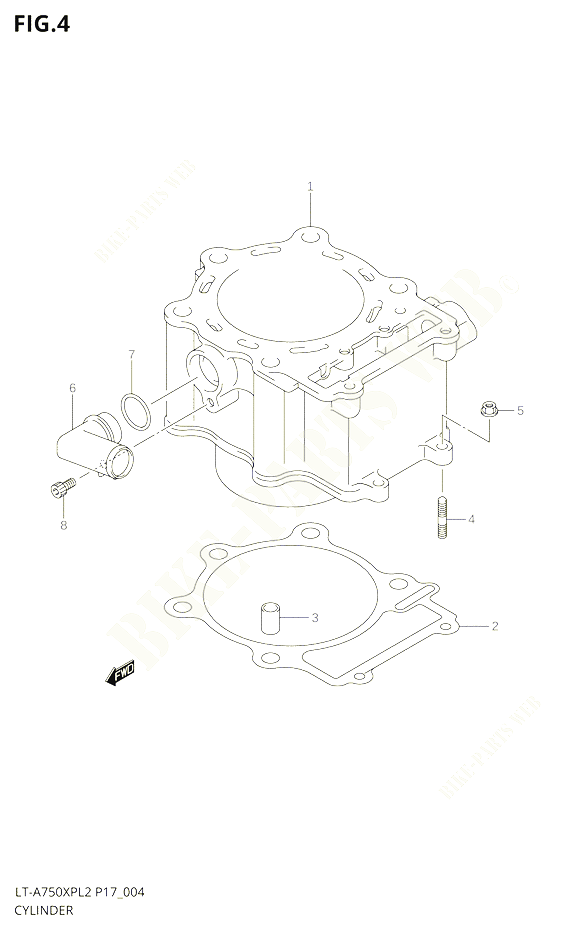 CYLINDRE POUR SUZUKI KINGQUAD 750 2012 POUR KINGQUAD 750 AXI 4WD LT A750XP L2 LT A750XPZ L2 