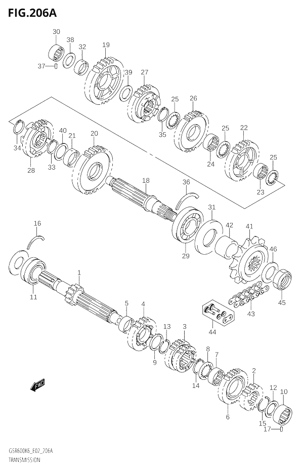 TRANSMISSION POUR GSR 600GSR600UK6 2006