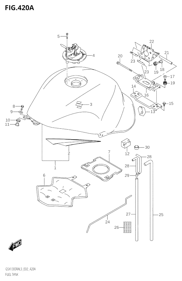 RESERVOIR DESSENCE POUR HAYABUSA 1300 ABSGSX1300RAUF L3 2013