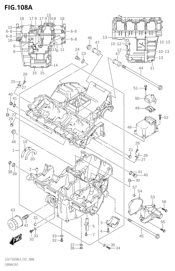 CARTERS MOTEUR POUR HAYABUSA 1300 ABSGSX1300RAUF L4 2014