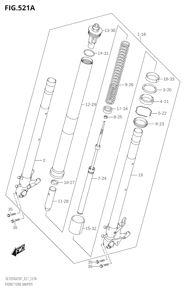 FOURCHE POUR V STROM 1050DL1050UC M1 2021