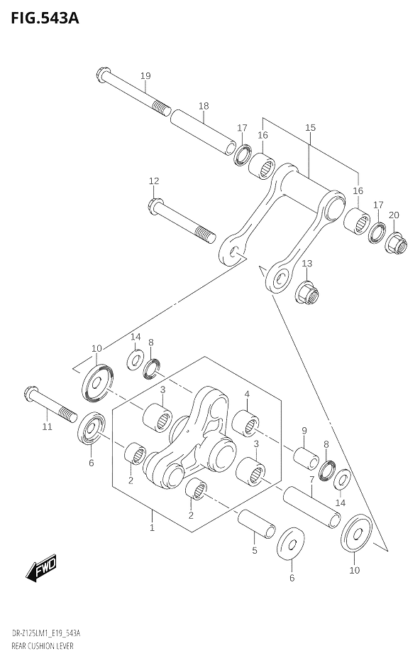 BIELLETTE DAMORTISSEUR POUR DR Z 125 LDR Z125L M1 2021