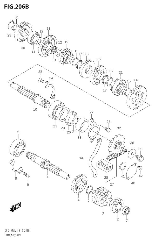 TRANSMISSION POUR DR Z 125 LDR Z125L M1 2021