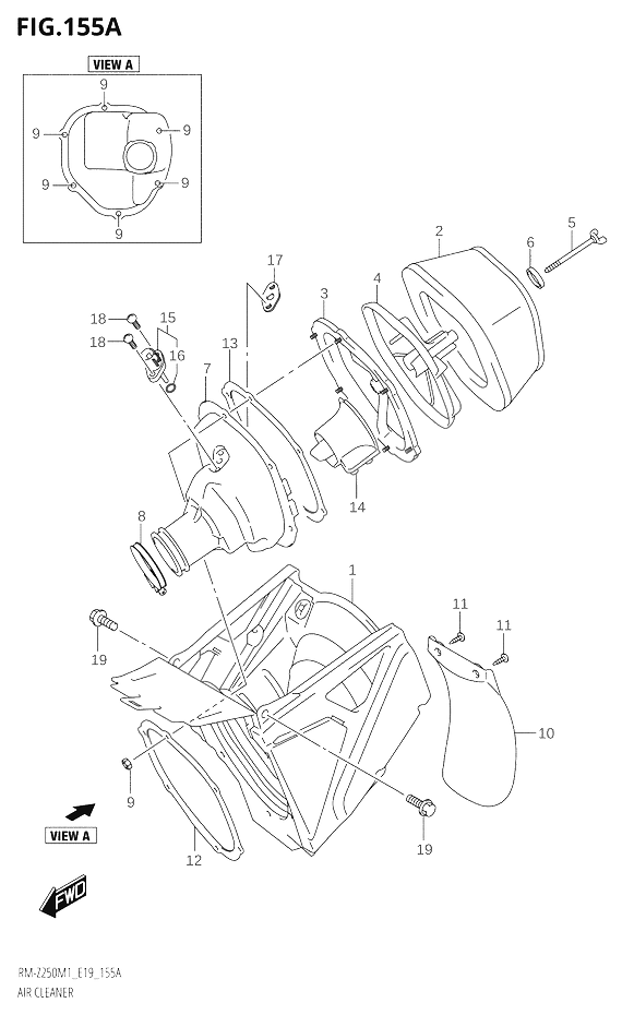 FILTRE A AIR POUR RM Z 250RM Z250 M1 2021