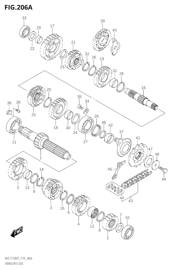 TRANSMISSION POUR RM Z 450RM Z450 M1 2021