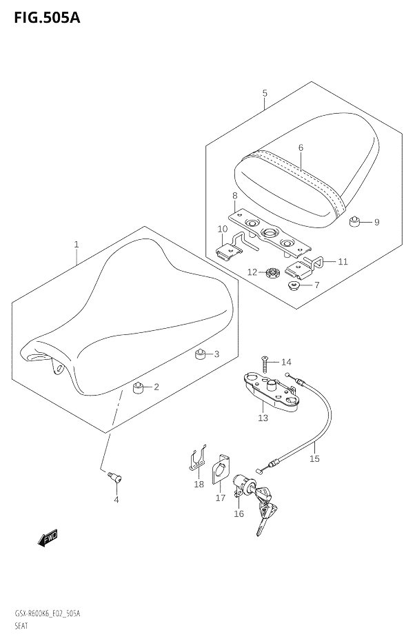 SELLE POUR GSX R 600GSX R600 K6 2006