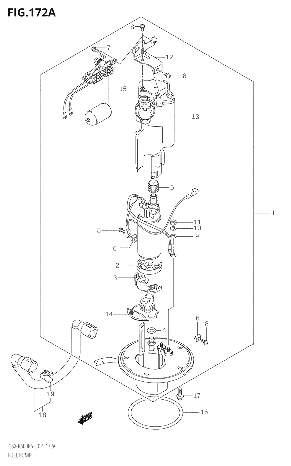 POMPE A ESSENCE POUR GSX R 600GSX R600 K6 2006