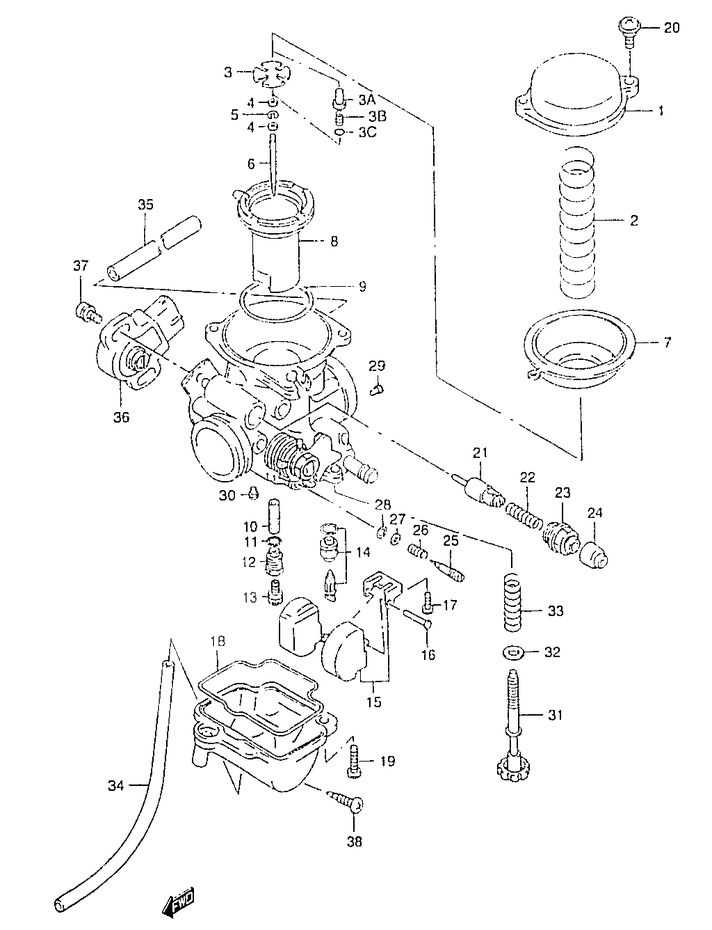 CARBURATEUR POUR MARAUDER 125GZ125X 1999