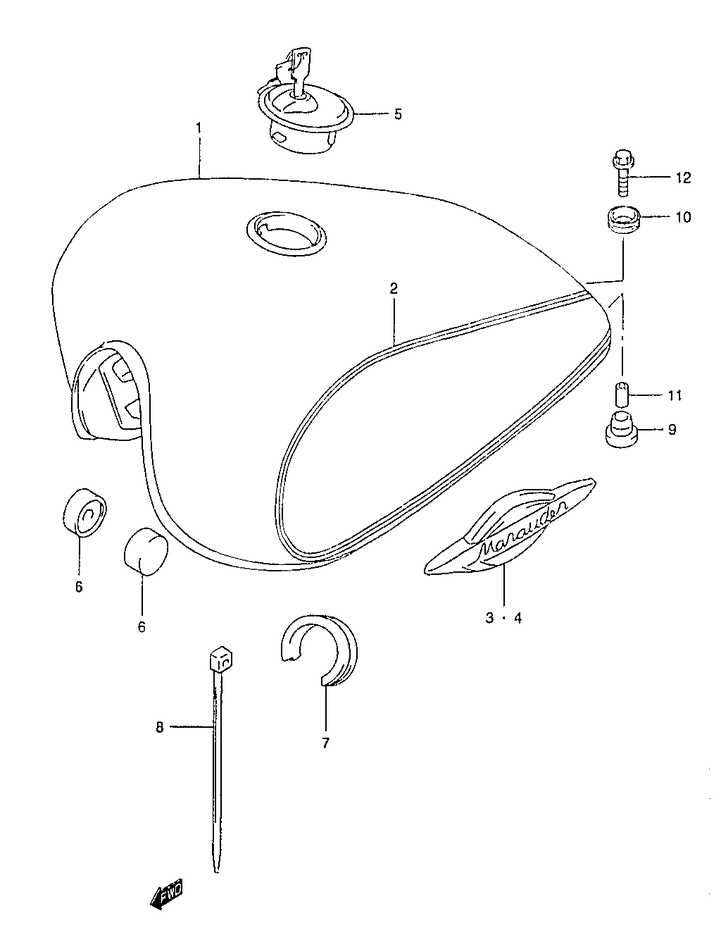 RESERVOIR ESS POUR MARAUDER 125GZ125X 1999