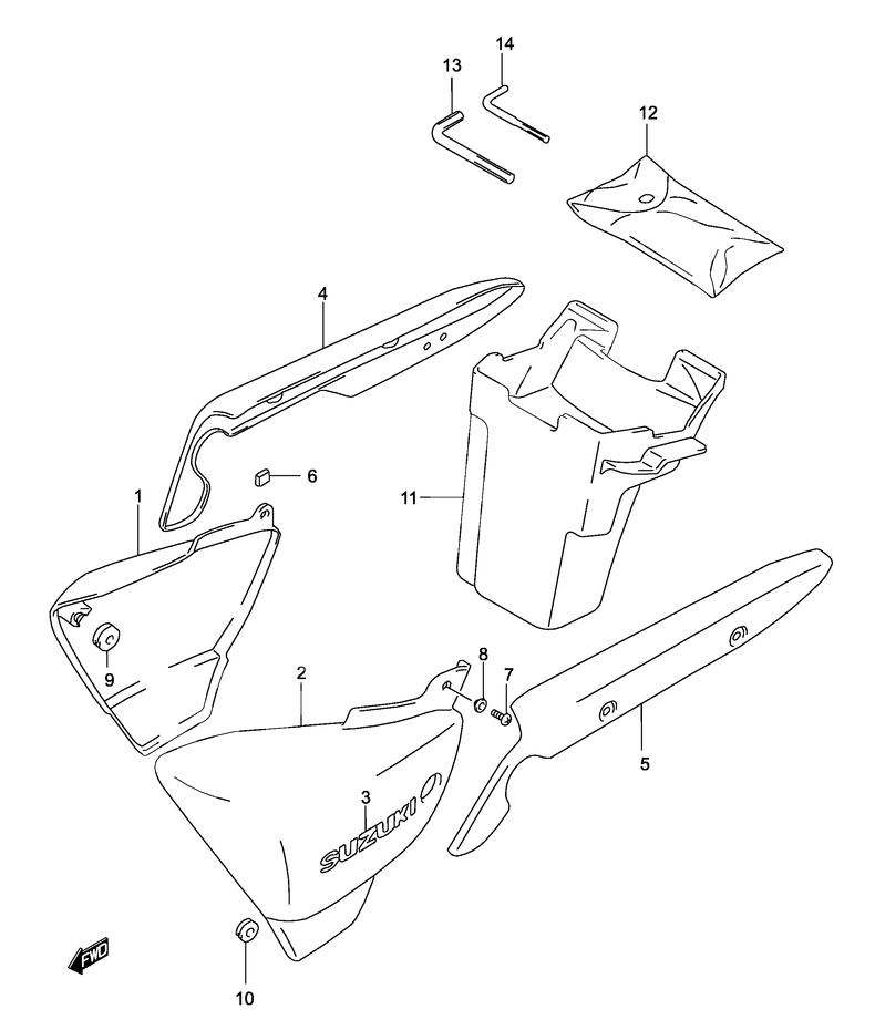 CARTER CHASSIS POUR MARAUDER 125GZ125K2 2002