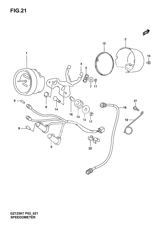 COMPTEUR POUR MARAUDER 125GZ125K4 2004