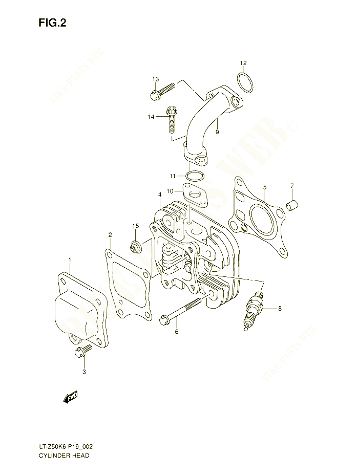 CYLINDRE POUR SUZUKI QUADSPORT 50 2006 POUR SUZUKI QUADSPORTLT Z50K6