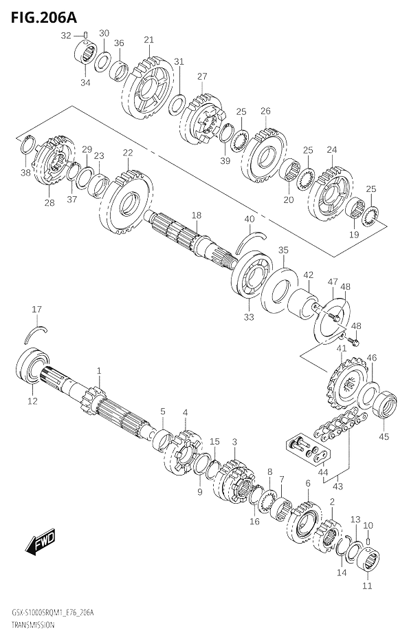 TRANSMISSION POUR KATANA 1000GSX S1000SRQ M1  2021