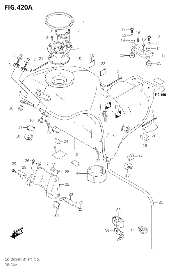 RESERVOIR DESSENCE POUR KATANA 1000GSX S1000SRQ M1 2021