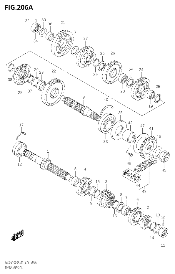 TRANSMISSION POUR GSX S 1000GSX S1000A M1 GSX S1000AZ M1 2021