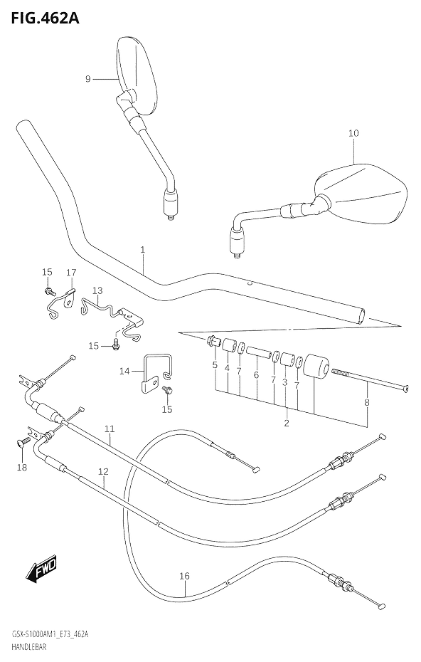 GUIDON POUR GSX S 1000GSX S1000A M1 GSX S1000AZ M1 2021