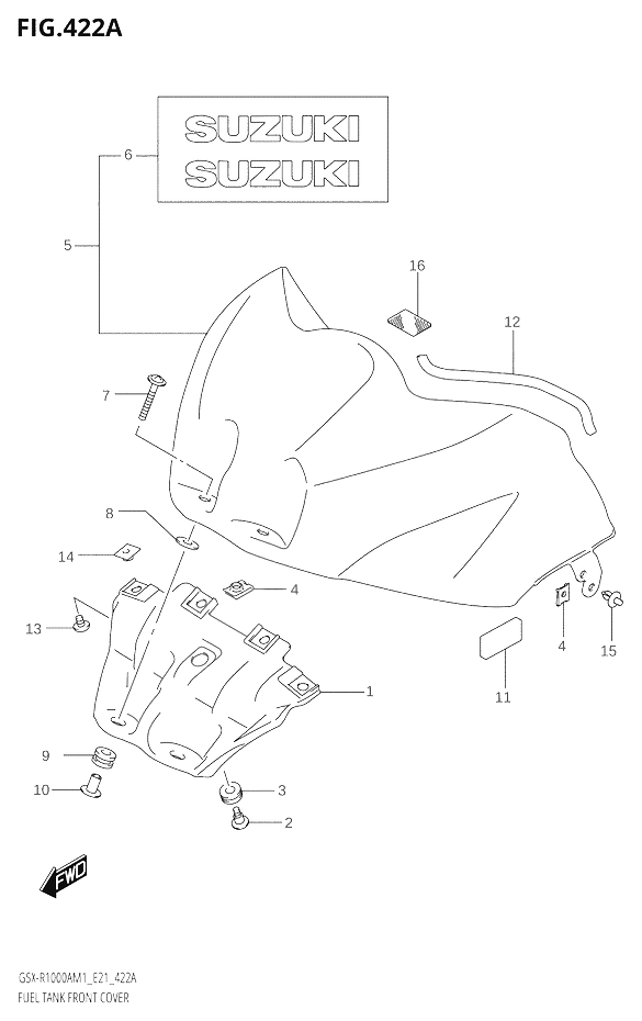 COUVRE RESERVOIR POUR GSX R 1000GSX R1000RA M1 GSX R1000RZA M1 2021
