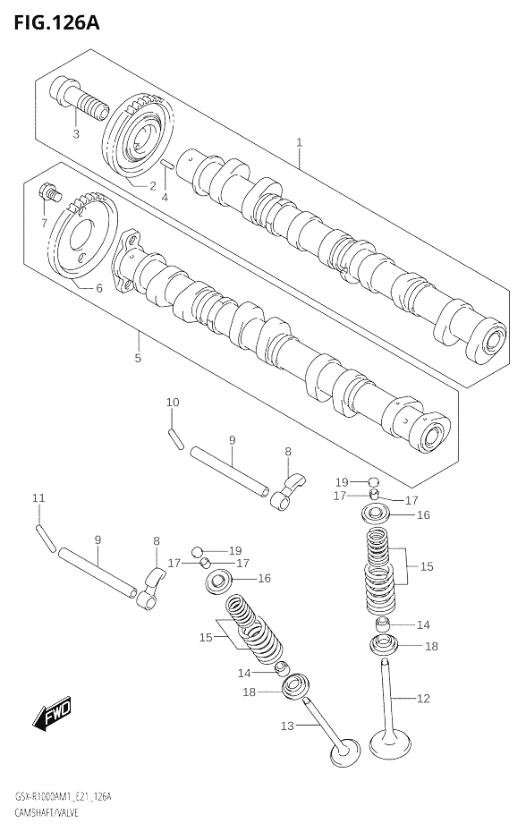 ARBRE A CAME SOUPAPE POUR GSX R 1000GSX R1000A M1 GSX R1000ZA M1 2021