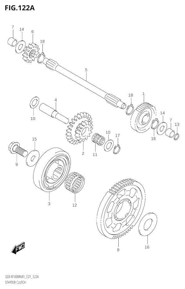 ROUE LIBRE DE DEMARREUR POUR GSX R 1000GSX R1000A M1 GSX R1000ZA M1 2021