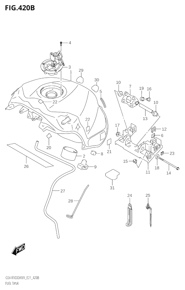 RESERVOIR DESSENCE POUR GSX R 1000GSX R1000RA M1 GSX R1000RZA M1 2021