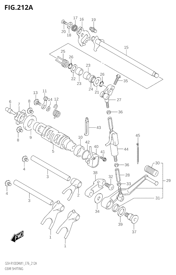 ENSEMBLE DE SELECTION DE VITESSES POUR GSX R 1000GSX R1000A M1 GSX R1000ZA M1 2021