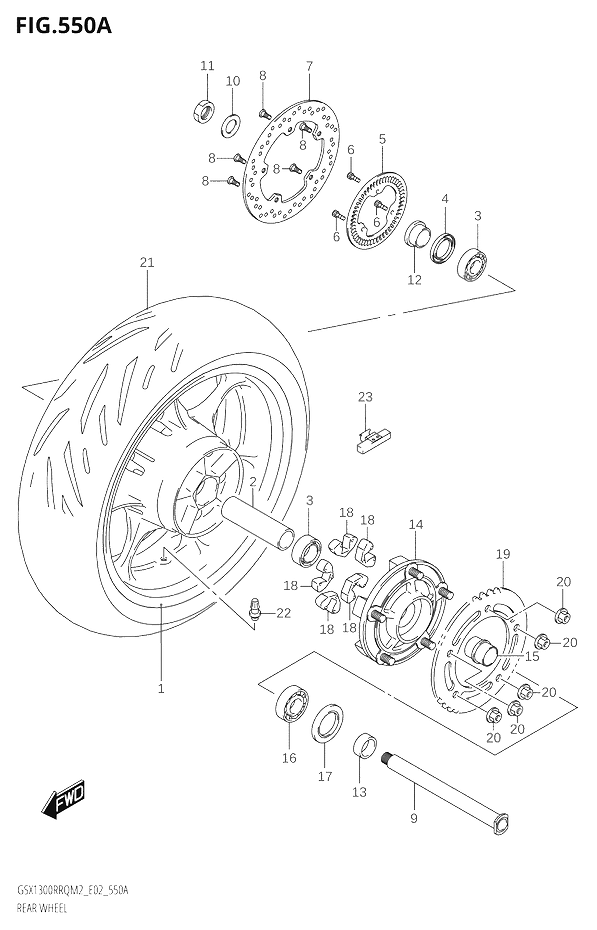 ROUE ARRIERE POUR HAYABUSA 1300 ABSGSX1300RRQZ M2 2022