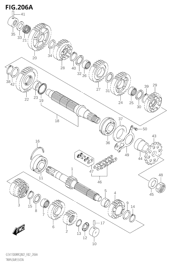 TRANSMISSION POUR HAYABUSA 1300 ABSGSX1300RRQ M2 2022