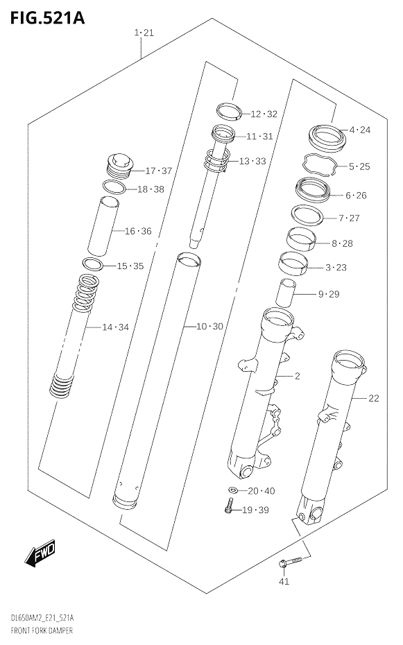 FOURCHE POUR V STROM 650 ABSDL650A M2 2022