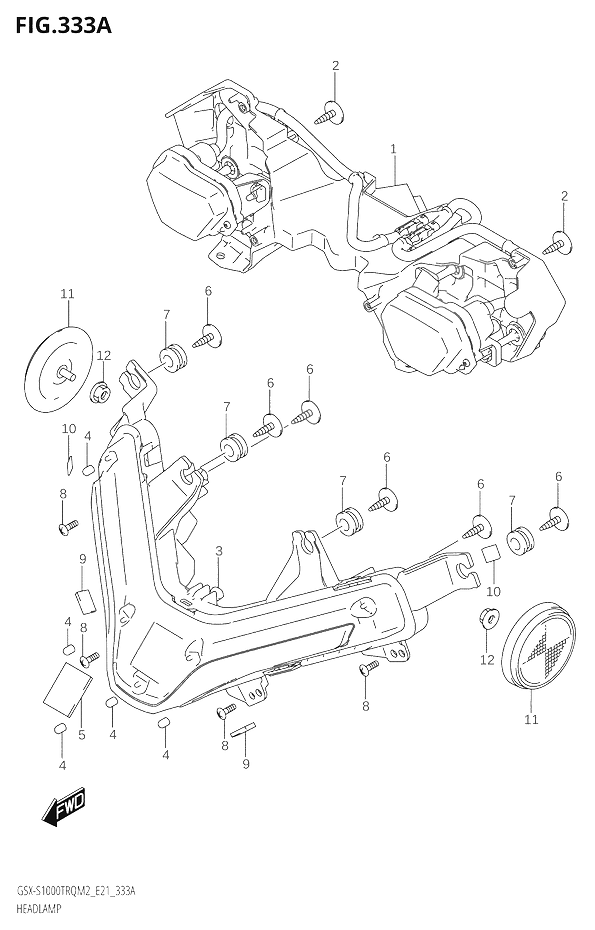 PHARE POUR GSX S 1000 GTGSX S1000TRQ M2 2022