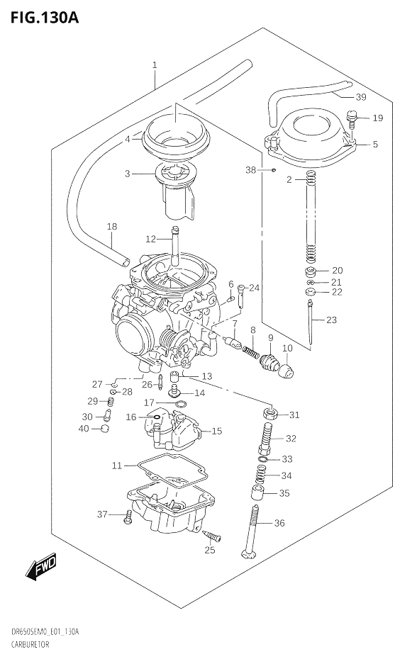 CARBURATEUR POUR DR 650 SEDR650SE M0 2020