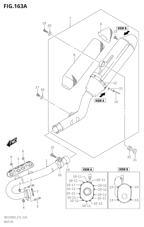 SILENCIEUX POUR RM Z 250RM Z250 M2 2022