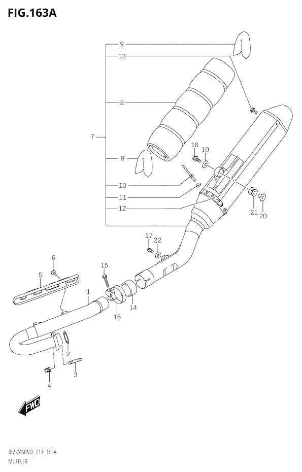SILENCIEUX POUR RM Z 450RM Z450 M2 2022