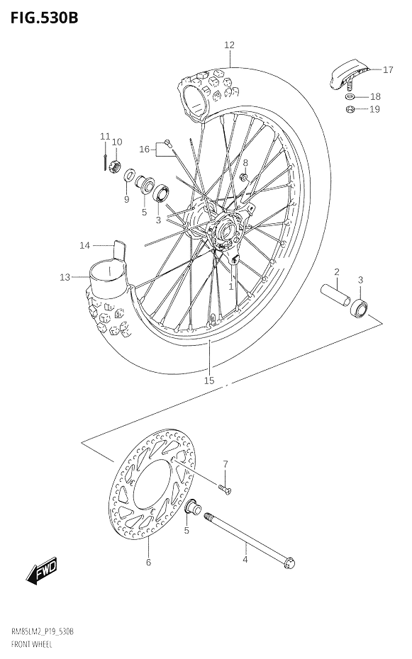 ROUE AVANT POUR RM 85RM85L M2 2022