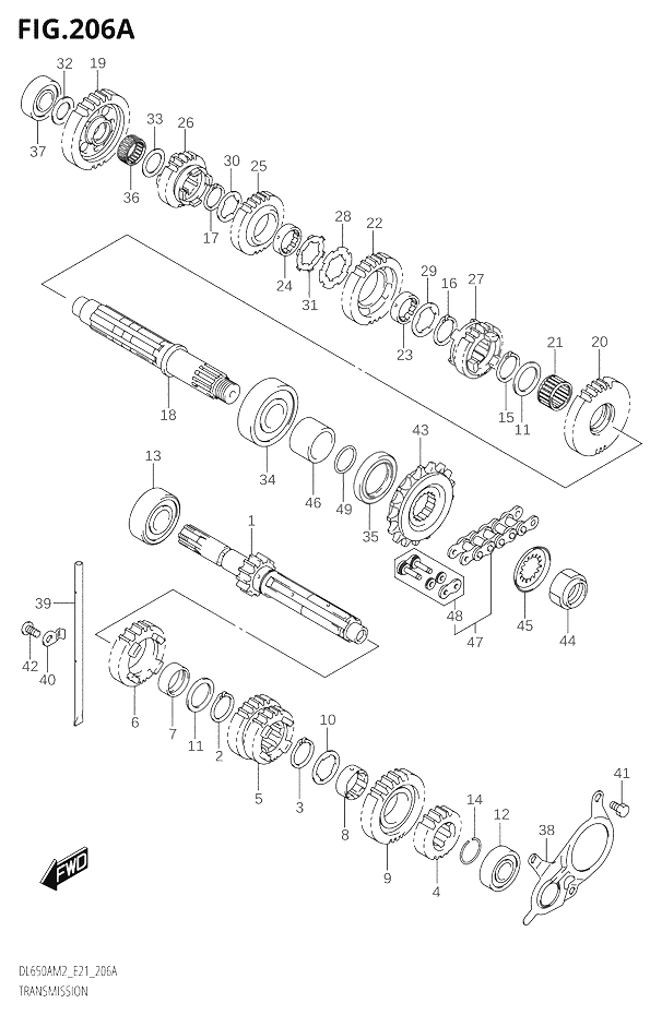 TRANSMISSION POUR V STROM 650 ABSDL650AU M2 DL650XAUE M2 2022