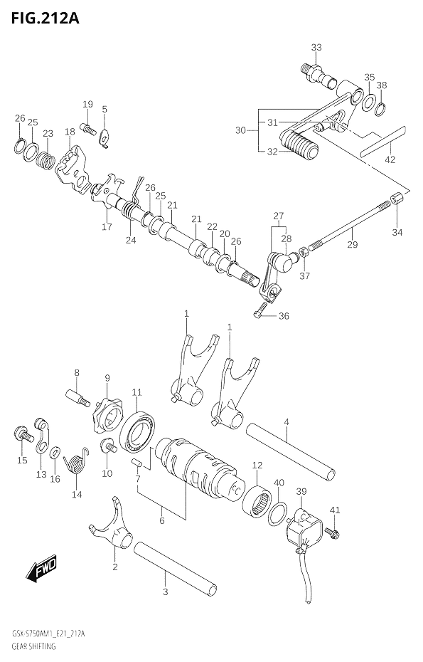 ENSEMBLE SELECTEUR DE VITESSES POUR GSX S 750GSX S750UQ GSX S750UQZ M1 2021
