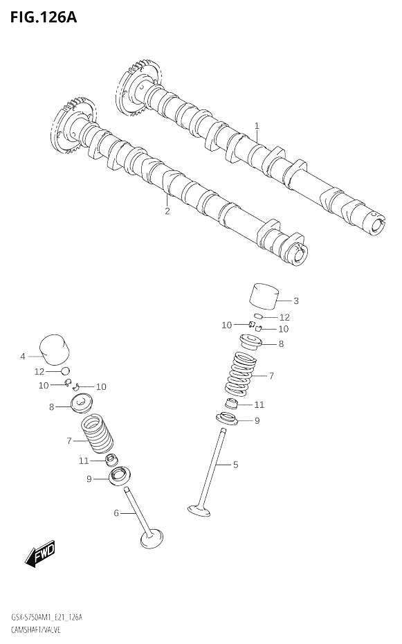 ARBRE A CAME SOUPAPE POUR GSX S 750GSX S750UQ  GSX S750UQZ M1  2021