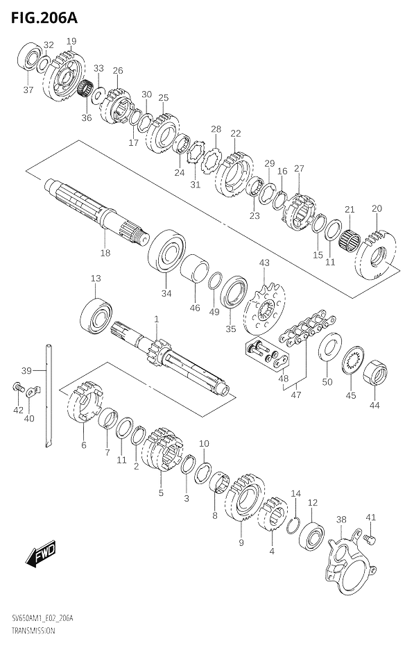 TRANSMISSION POUR SV 650 SV 650 X SPECIAL EDITIONSV650A M1 2021