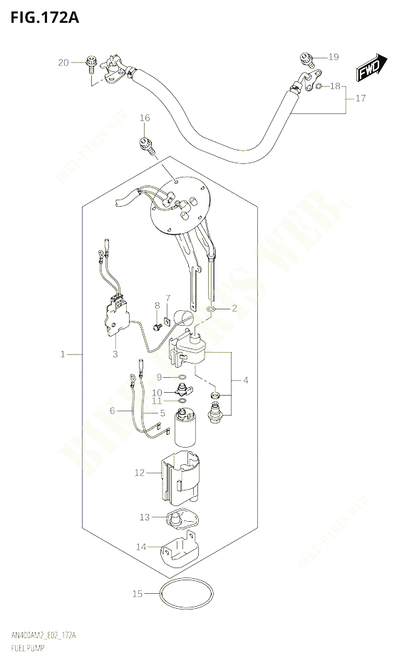 POMPE A ESSENCE POUR SUZUKI BURGMAN 400 2022 POUR BURGMAN 400 AN400A M2 