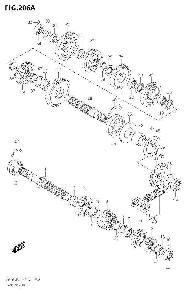 TRANSMISSION POUR GSX S 950 A2 35 KWGSX S950UQM2 2022